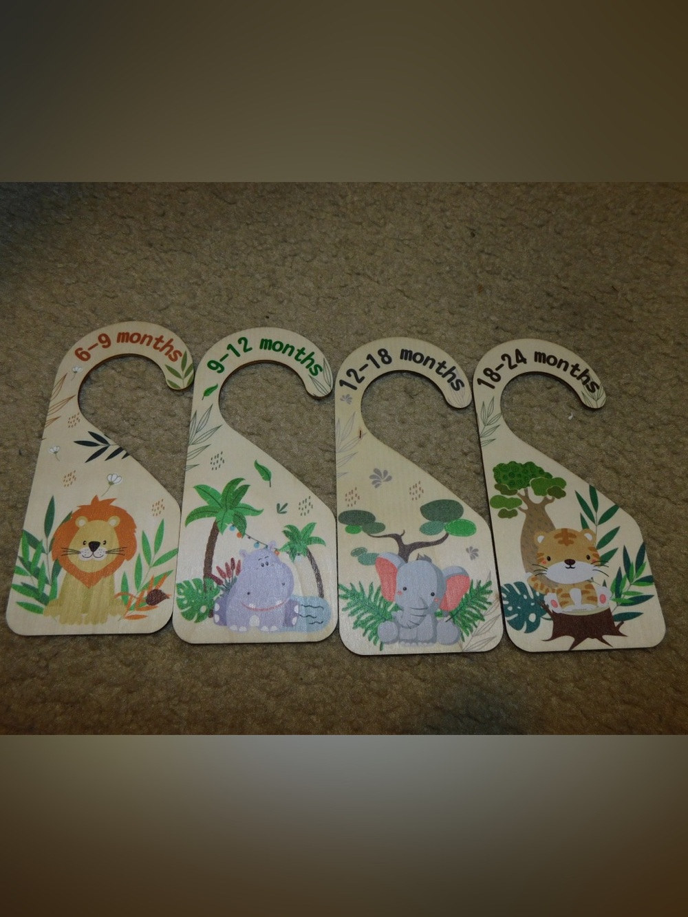 Nursery Closet Size Hangers - Jungle Animal Set